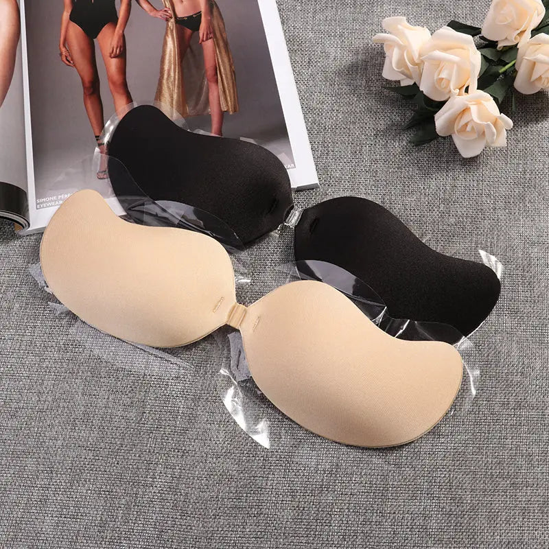 Sexy Sujetador Women&#39;s bra Invisible Push Up Bra Self-Adhesive Silicone Seamless Front Closure Sticky Backless Strapless Bra - GLR SHOPPING