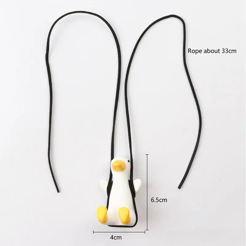 Gypsum Cute Anime Car Accessory Swing Duck Pendant - GLR SHOPPING
