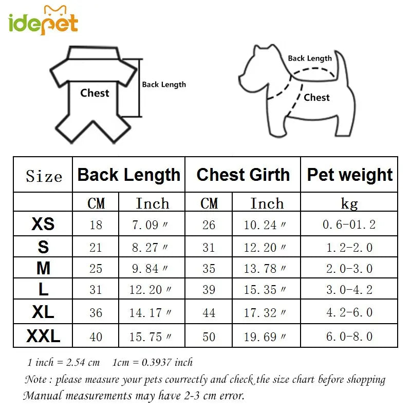 Dog Clothes Pajamas Fleece - GLR SHOPPING