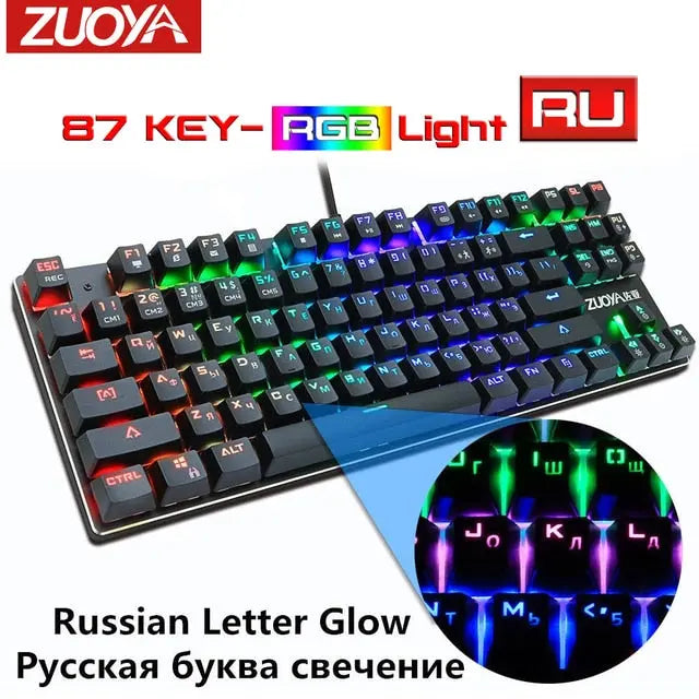 RGB Mix Backlit Wired Gaming Mechanical Keyboard - GLR SHOPPING