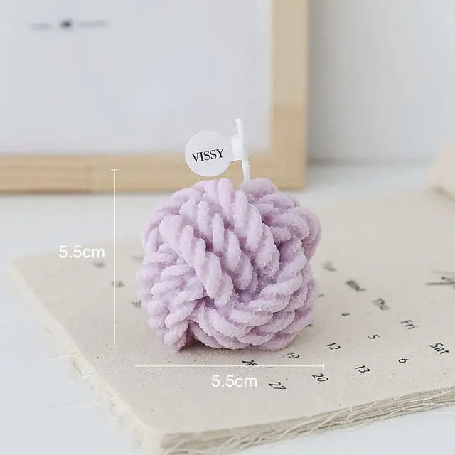 Creative Handmade Wool Ball Candle - GLR SHOPPING