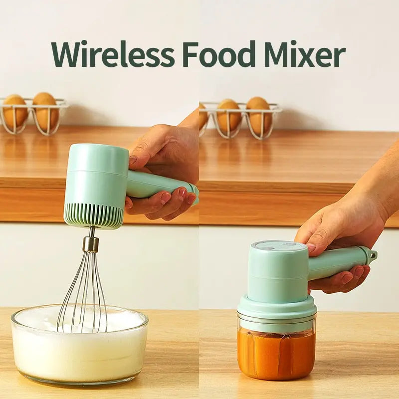 2022 New Wireless Portable Electric Food Mixer Hand Blender 3 Speeds High Power Dough Blender Egg Beater Hand Mixer - GLR SHOPPING