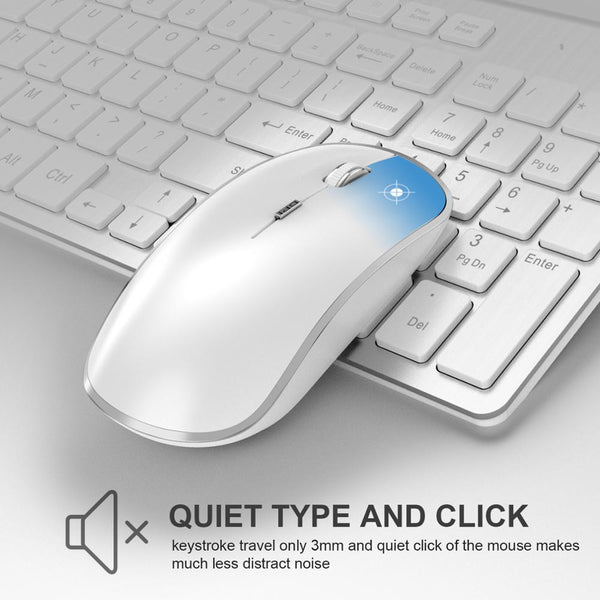 Wireless Ergonomic Thin Keyboard Mouse Set