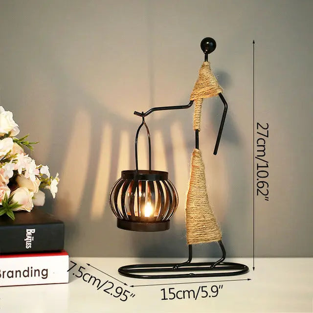 Girl Character Iron Candlestick - GLR SHOPPING