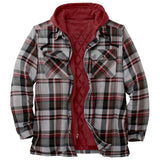 Plaid Long-sleeved Hooded Jacket