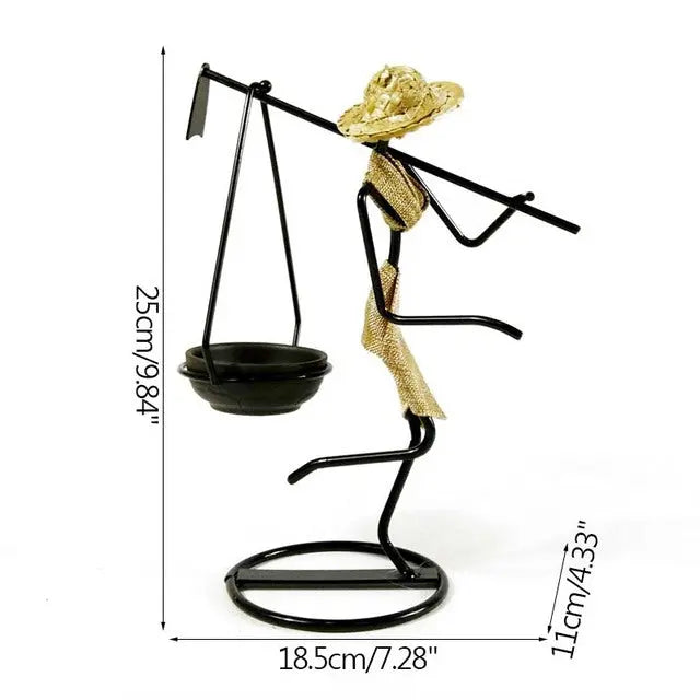 Girl Character Iron Candlestick - GLR SHOPPING