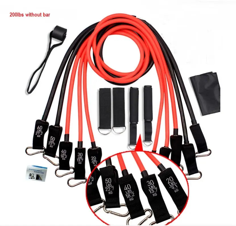 Workout Bar Fitness Resistance Bands Training Expander Gym Equipment - GLR SHOPPING