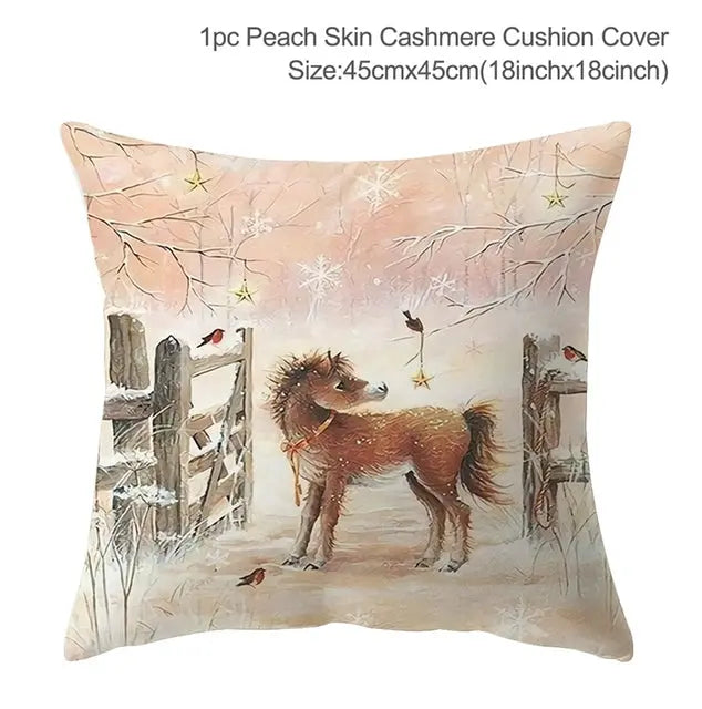 Christmas Elk Tree Cushion Cover - GLR SHOPPING