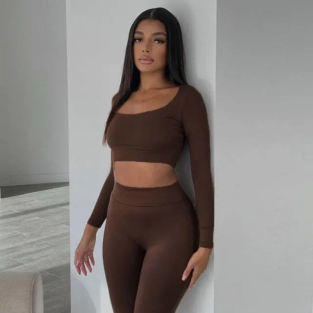 Gym Crop Tank Top Leggings Set - GLR SHOPPING