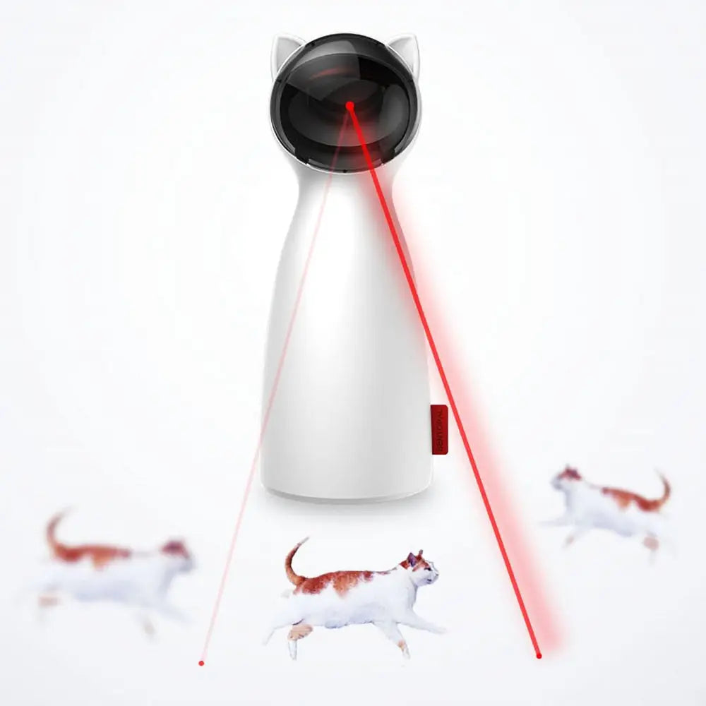 Cat Interactive Toy LED Laser Funny Toy Auto Rotating Cat Exercise Training Entertaining Toy Multi-Angle Adjustable USB Charge - GLR SHOPPING