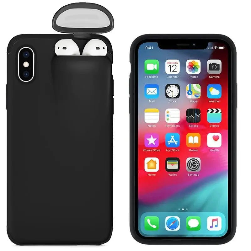 an iphone case with ear buds attached to it