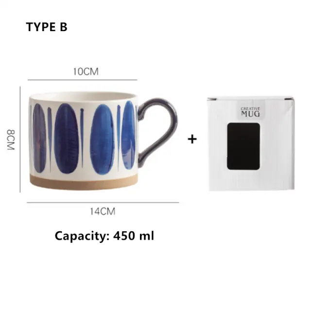 Japanese Style Hand Painted Ceramic Mugs - GLR SHOPPING