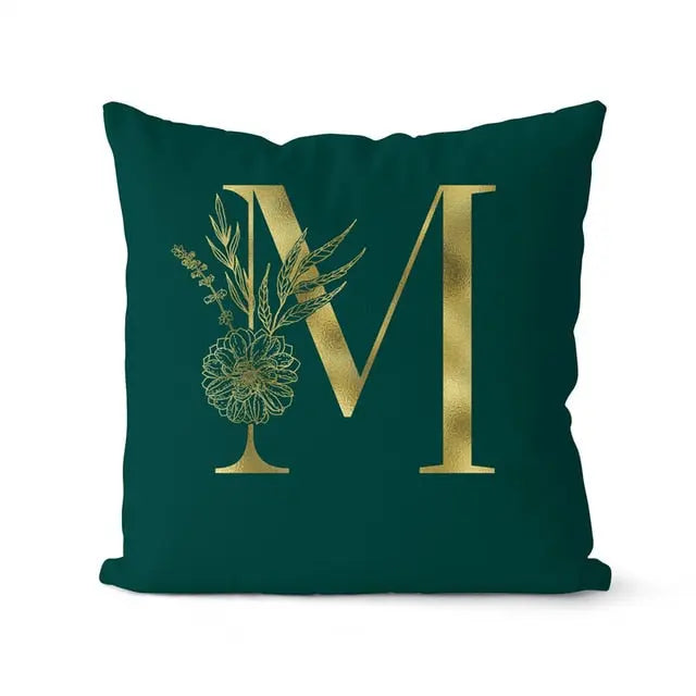 Green Pillowcase Gold Letters - GLR SHOPPING
