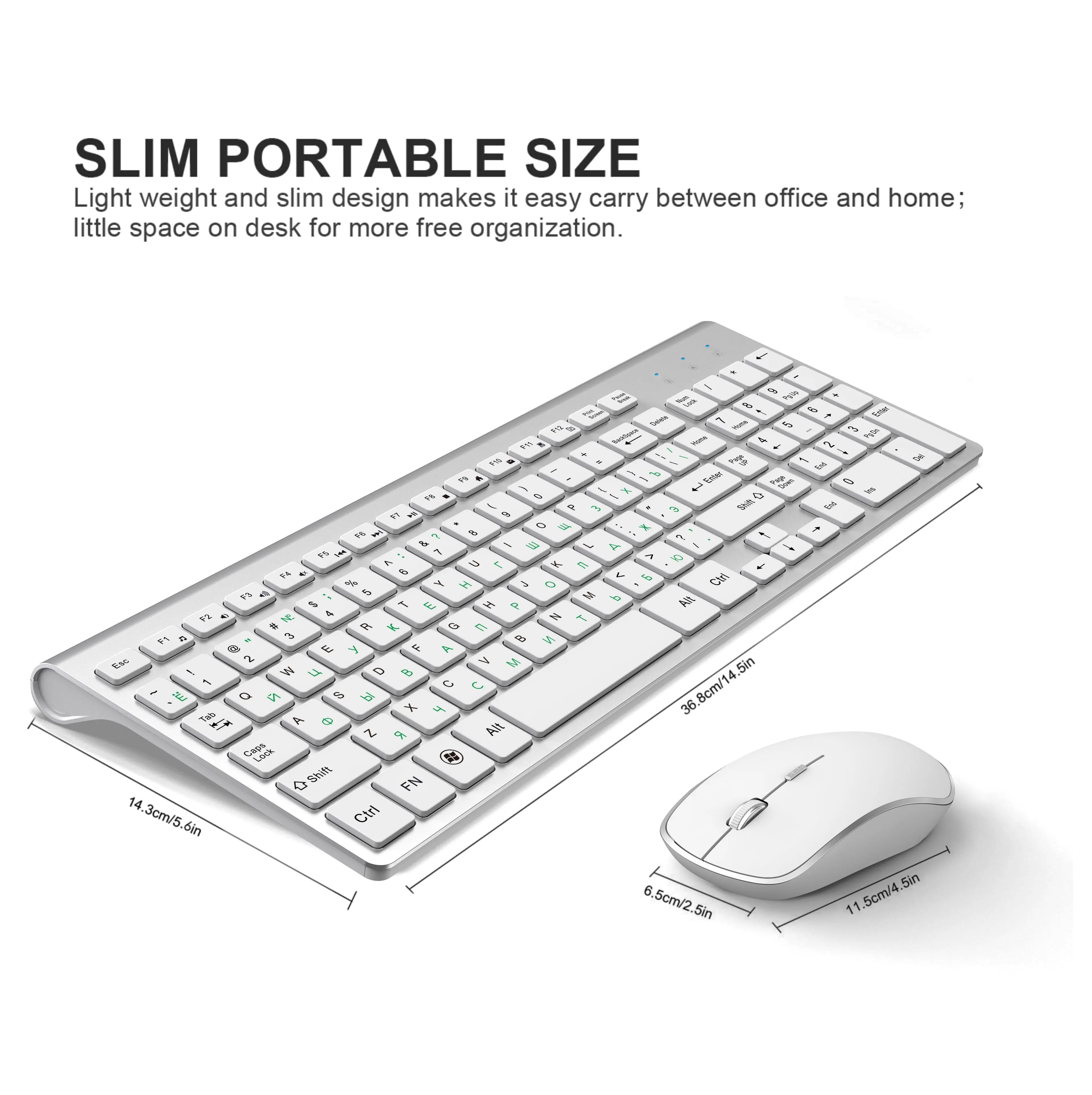 Wireless Ergonomic Thin Keyboard Mouse Set - GLR SHOPPING