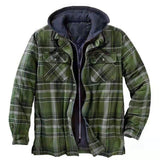 Plaid Long-sleeved Hooded Jacket