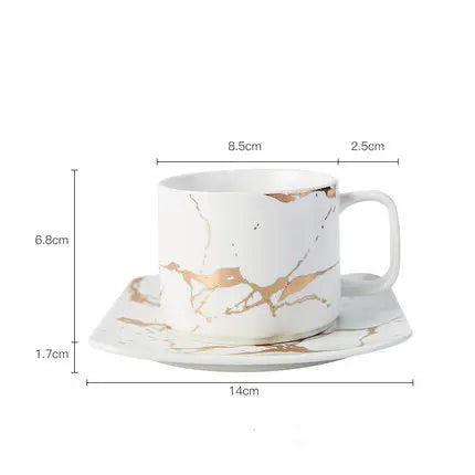 Coffee Mugs Marble Gold Inlay - GLR SHOPPING