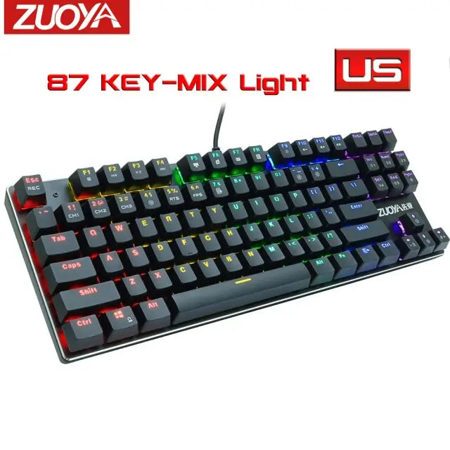 RGB Mix Backlit Wired Gaming Mechanical Keyboard - GLR SHOPPING