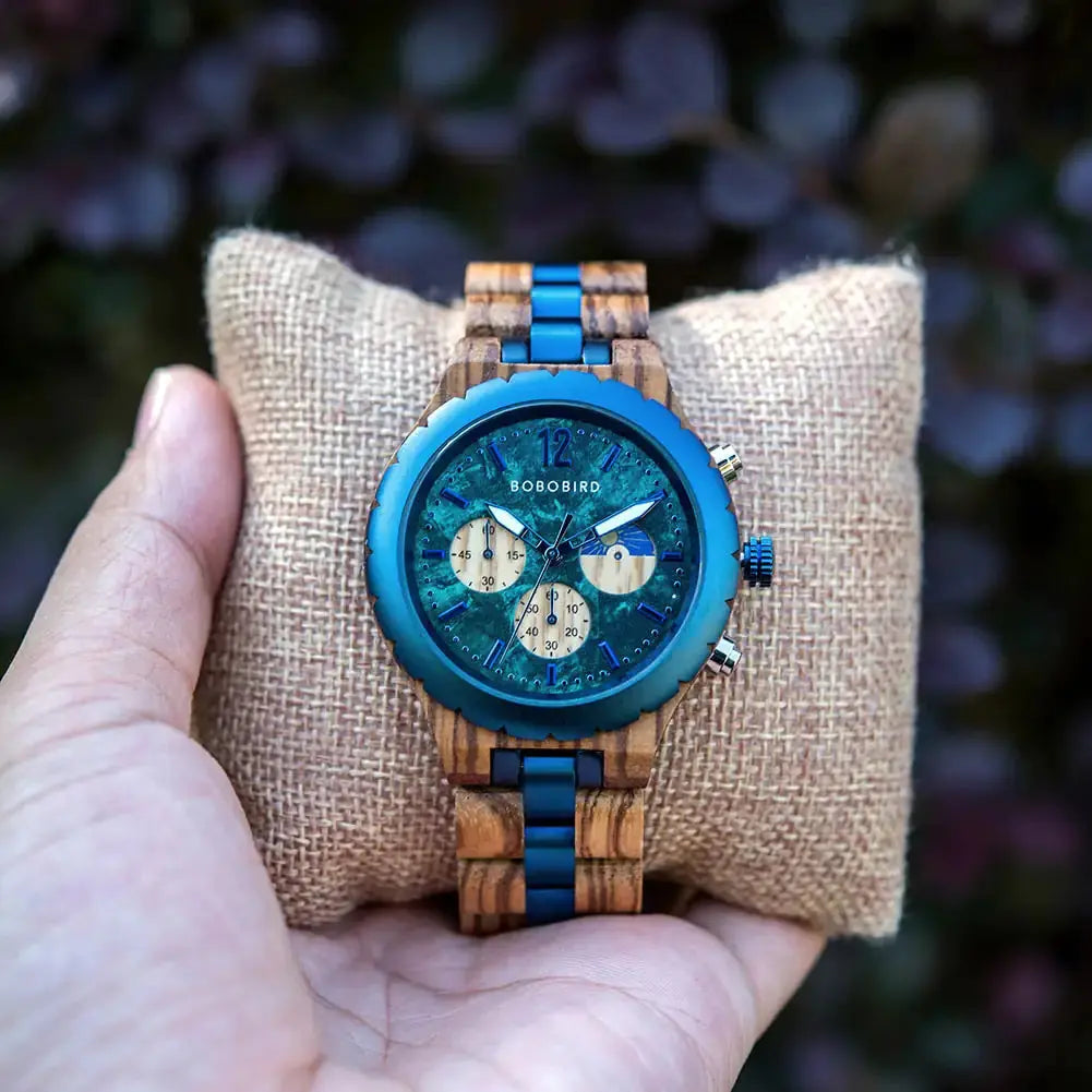 Luxury Wooden Chronograph Watch for Men - GLR SHOPPING