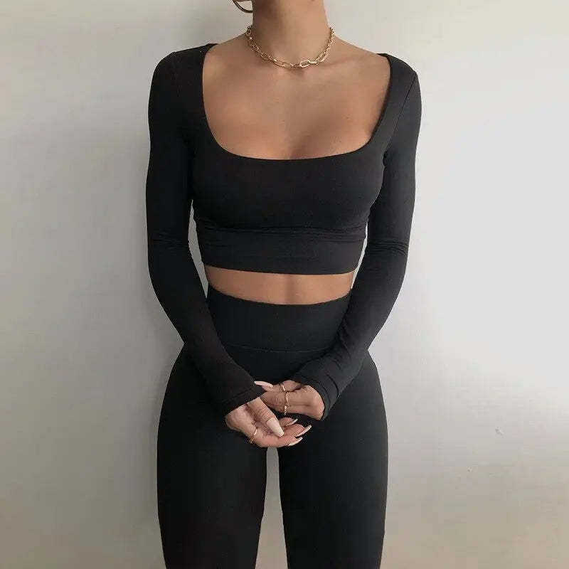 Gym Crop Tank Top Leggings Set - GLR SHOPPING