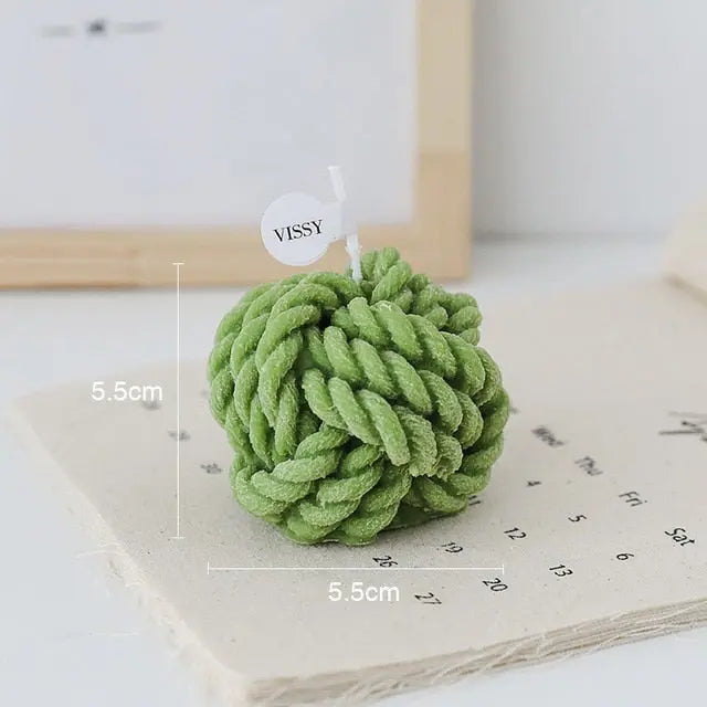 Creative Handmade Wool Ball Candle - GLR SHOPPING