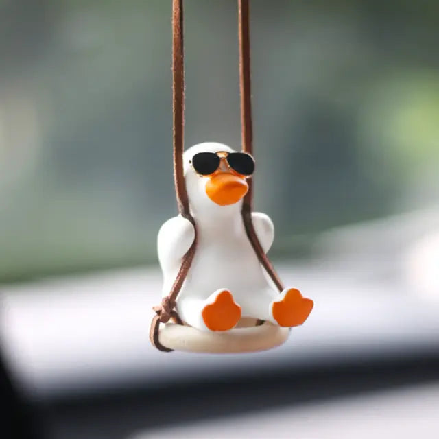 Gypsum Cute Anime Car Accessory Swing Duck Pendant - GLR SHOPPING