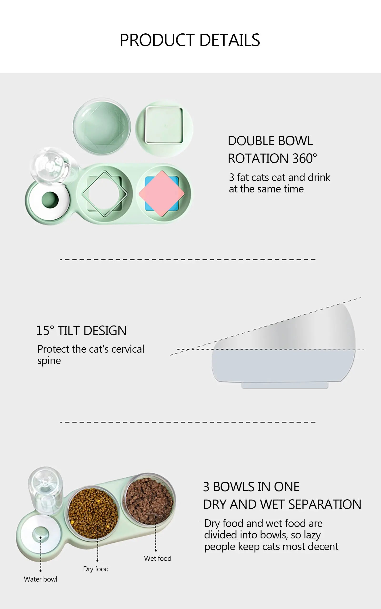 Pet Bowl Double Bowls Food Water Feeder With Auto Water Dispenser - GLR SHOPPING