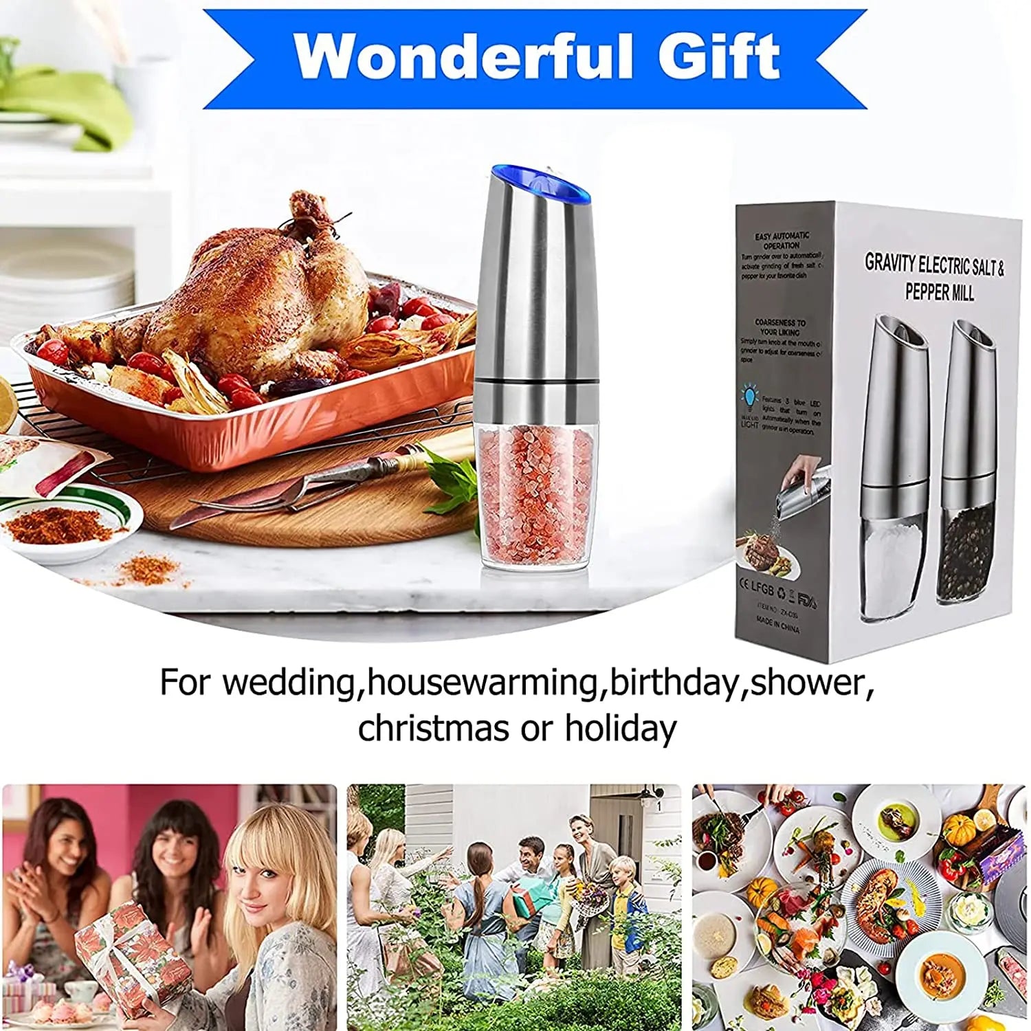 Electric Pepper Mill Stainless Steel Set - GLR SHOPPING