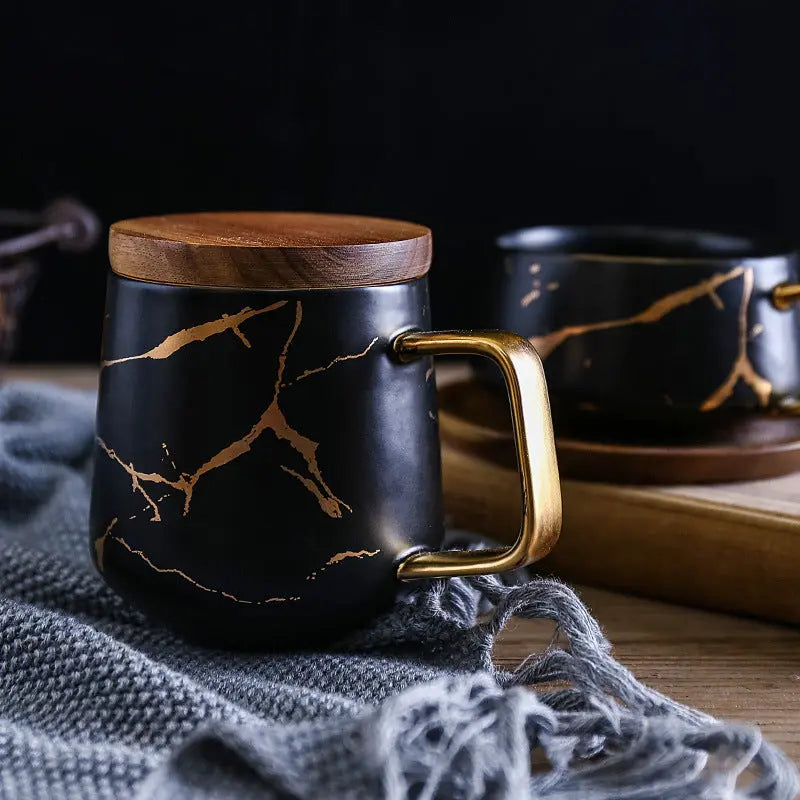 Coffee Mugs Marble Gold Inlay - GLR SHOPPING