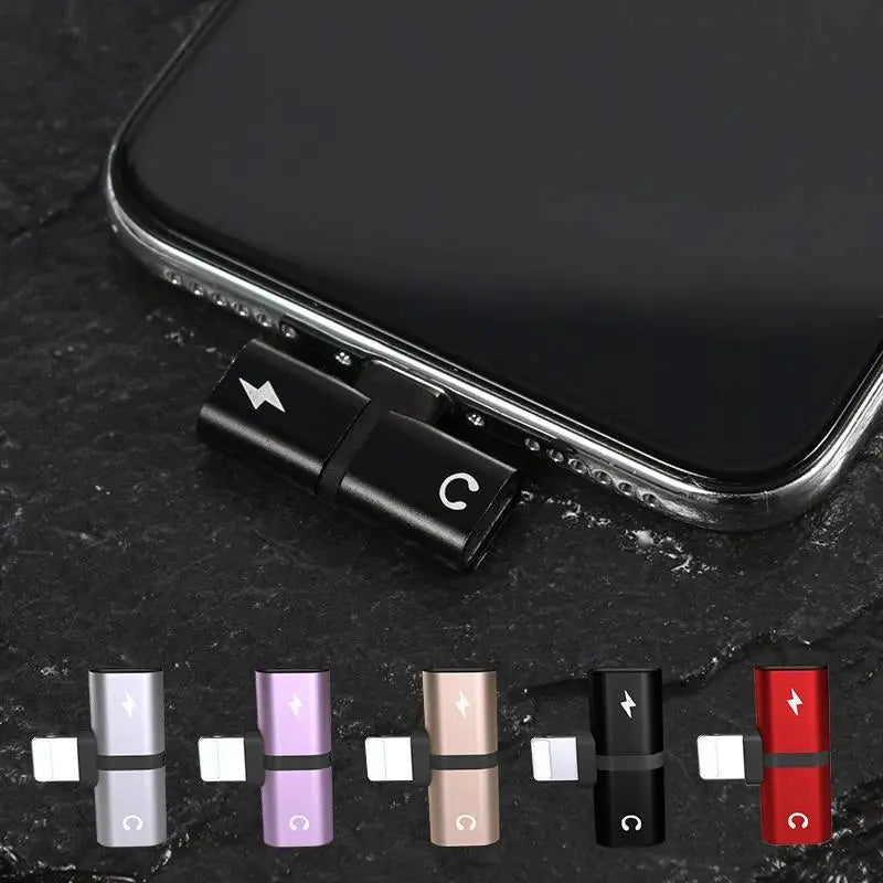 T-shaped 2-in-1 Dual-port Headphone Charger Adapter Gadget-4