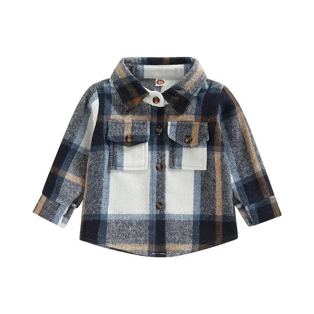 Toddler Plaid Patchwork Long Sleeve - GLR SHOPPING