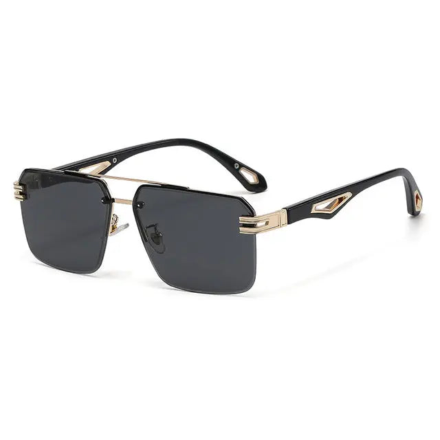 Oversized Rimless Rectangle Sunglasses - GLR SHOPPING