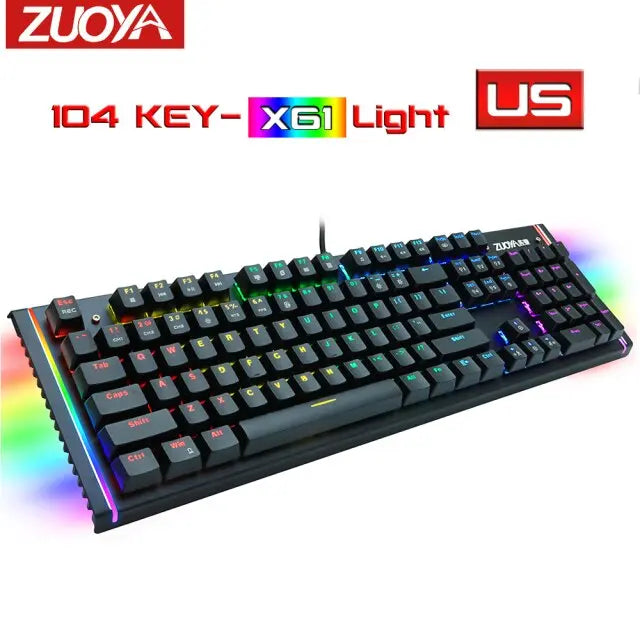 RGB Mix Backlit Wired Gaming Mechanical Keyboard - GLR SHOPPING