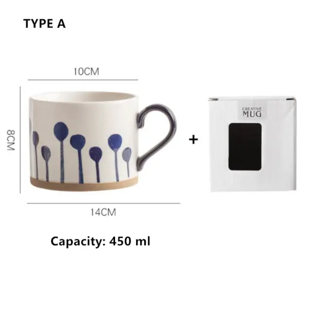 Japanese Style Hand Painted Ceramic Mugs - GLR SHOPPING