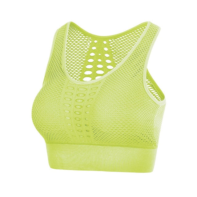 Fitness Shockproof Mesh Sports Bra