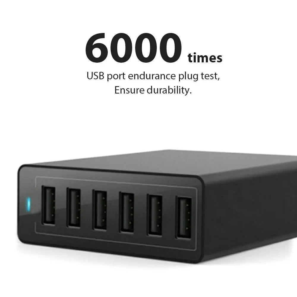 Fast Charger ower 50W 6-Port 1.6m USB Desktop Charging Station SP - GLR SHOPPING