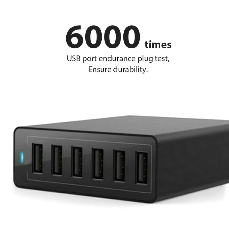 Fast Charger ower 50W 6-Port 1.6m USB Desktop Charging Station SP