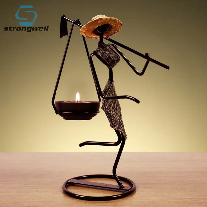 Girl Character Iron Candlestick - GLR SHOPPING