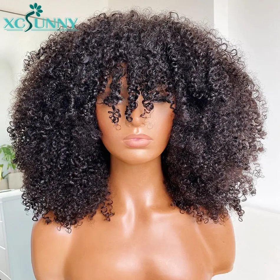 Curly Wig With Bangs - GLR SHOPPING