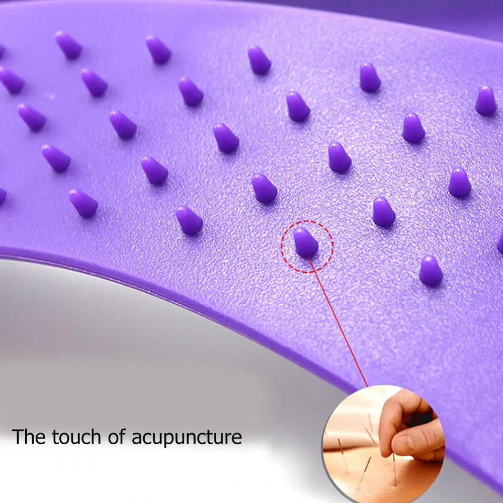 1pc Back Stretch Equipment Massager Massageador Magic Stretcher Fitness Lumbar Support Relaxation Spine Pain Relief random color - GLR SHOPPING