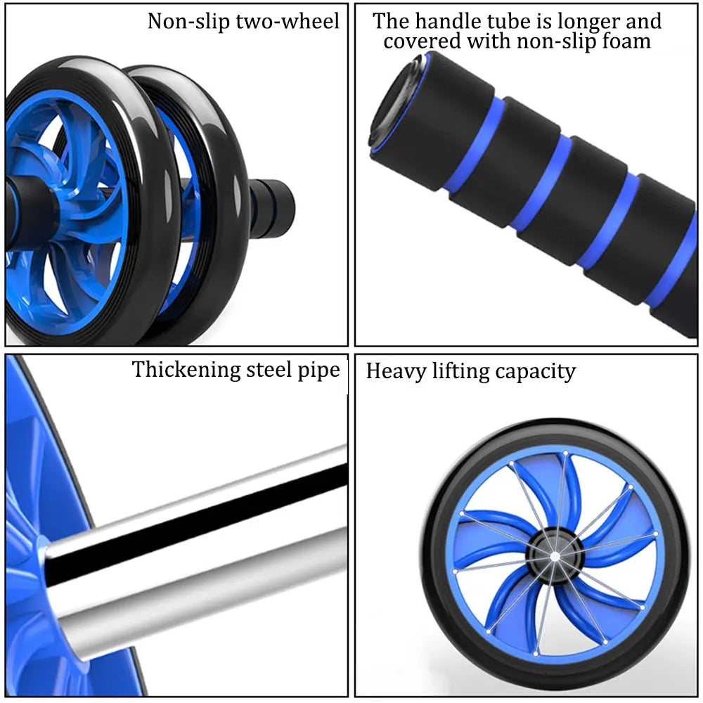 Muscle Exercise Equipment Abdominal Press Wheel Roller Home Fitness Equipment Gym Roller Trainer with Push UP Bar Jump Rope - GLR SHOPPING