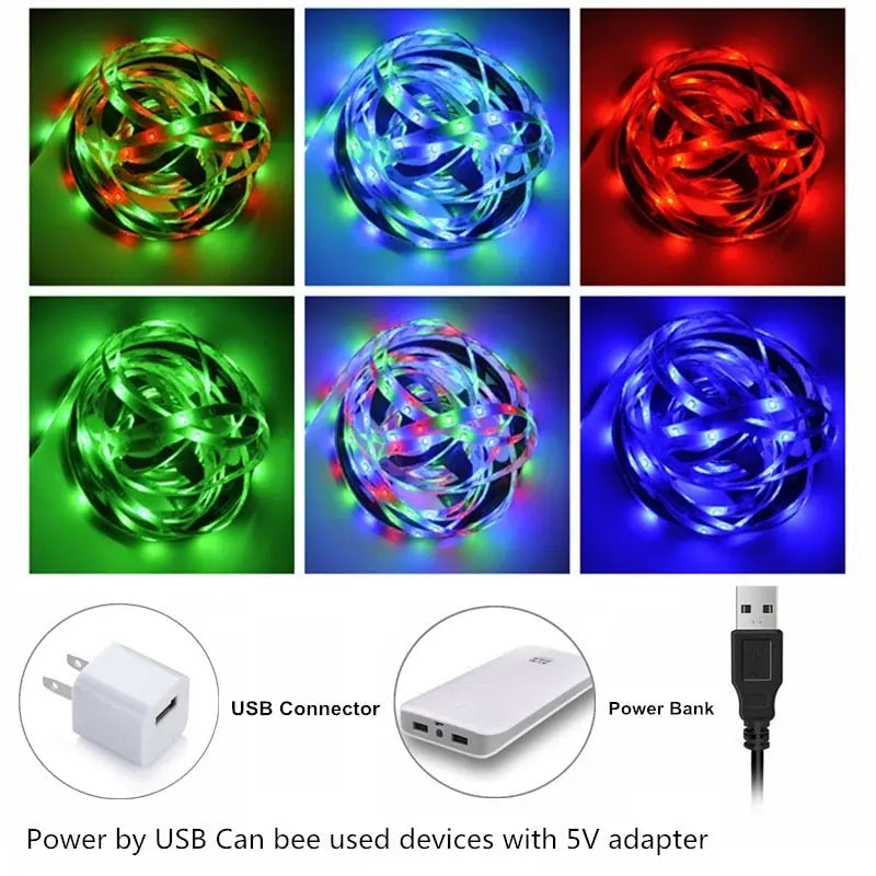 5V 2835 LED Light Strips Decoration Lighting USB Infrared Remote - GLR SHOPPING