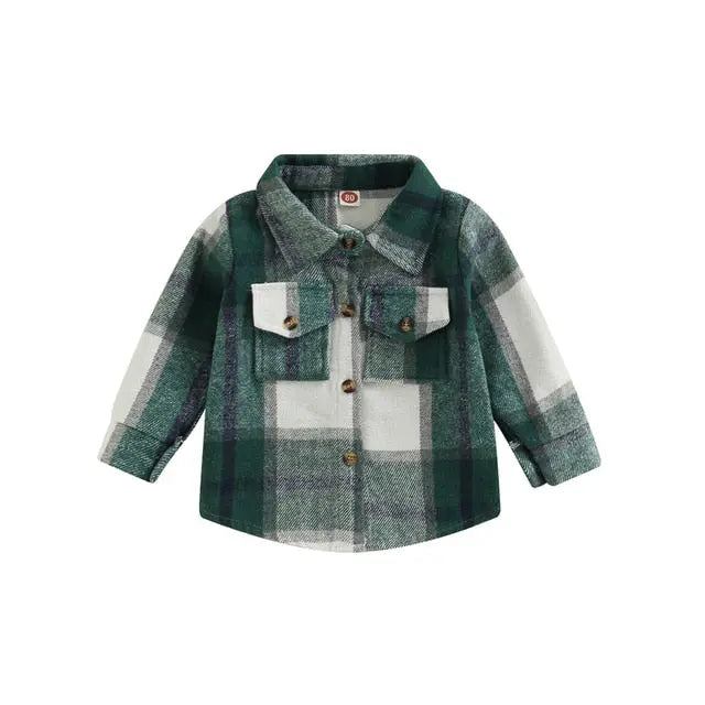 Toddler Plaid Patchwork Long Sleeve - GLR SHOPPING