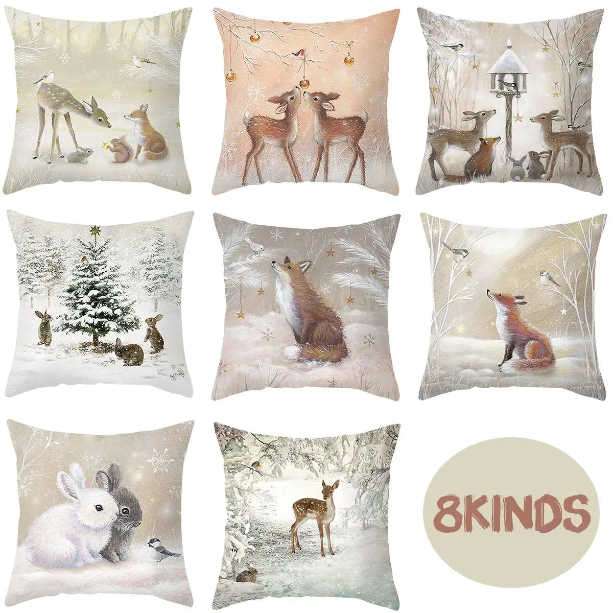 Christmas Elk Tree Cushion Cover - GLR SHOPPING