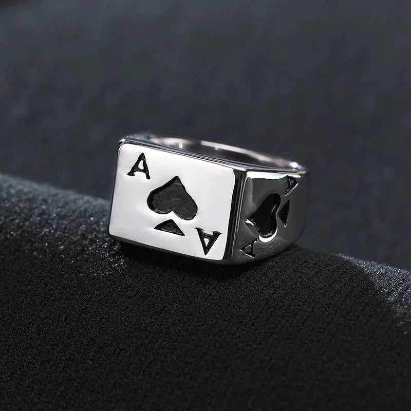 Ace Of Spades Signet Ring - GLR SHOPPING