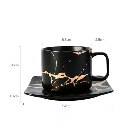 Coffee Mugs Marble Gold Inlay - GLR SHOPPING