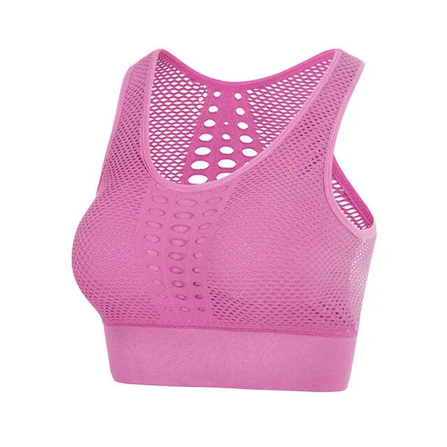 Fitness Shockproof Mesh Sports Bra - GLR SHOPPING