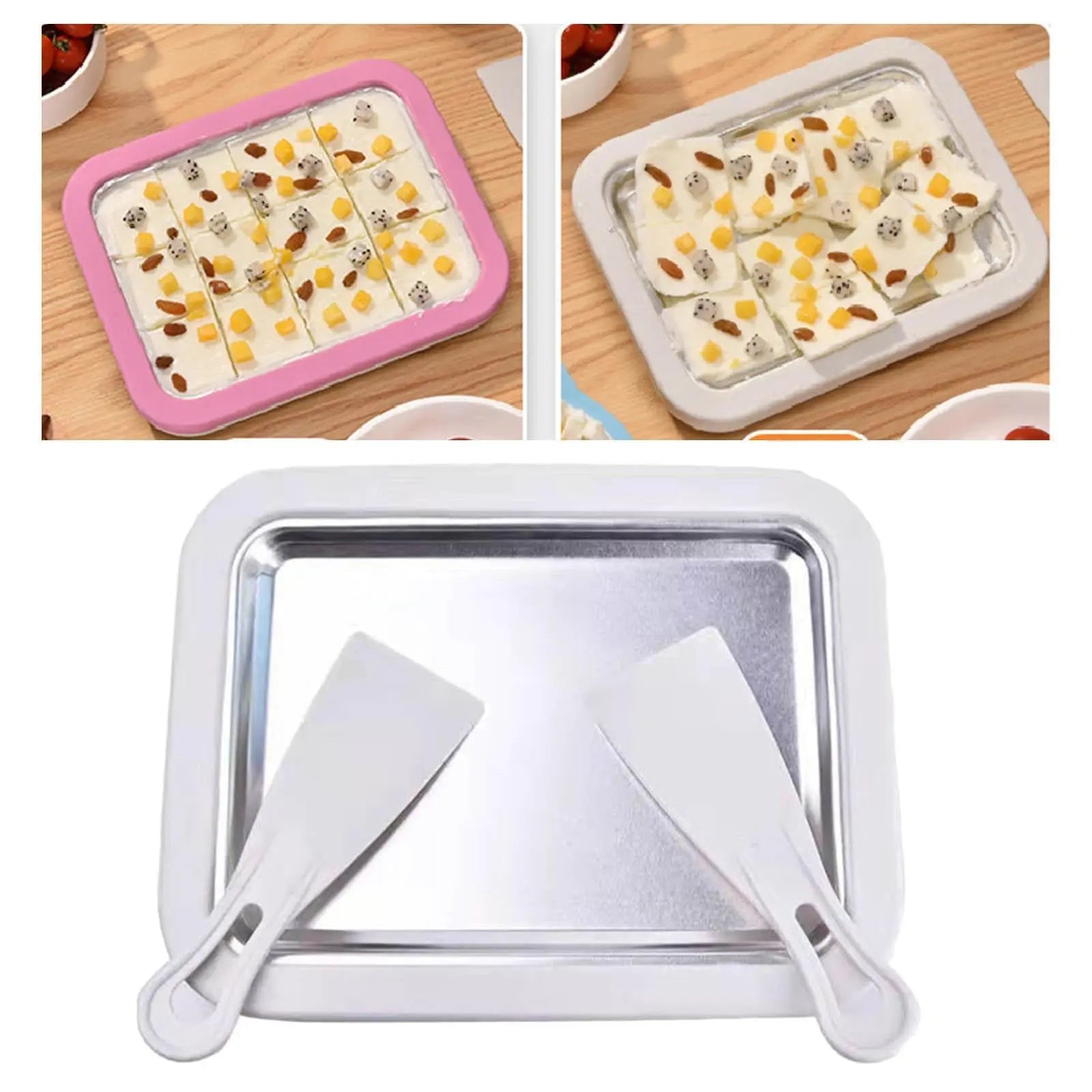 Ice Cream Roller Plate with 2 Spatulas - GLR SHOPPING
