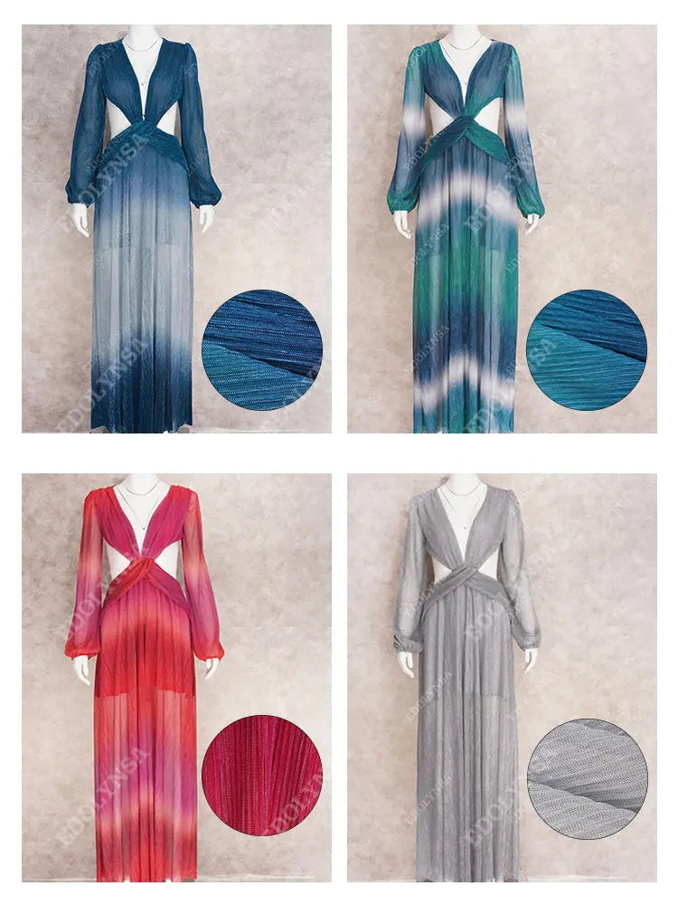 Women's Long Lantern Sleeve Dress - GLR SHOPPING