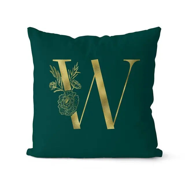 Green Pillowcase Gold Letters - GLR SHOPPING