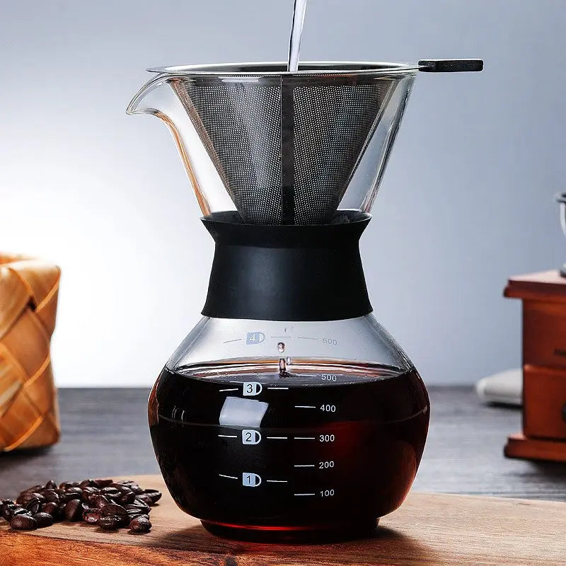 Glass Coffee Kettle with Stainless Steel Filter - GLR SHOPPING